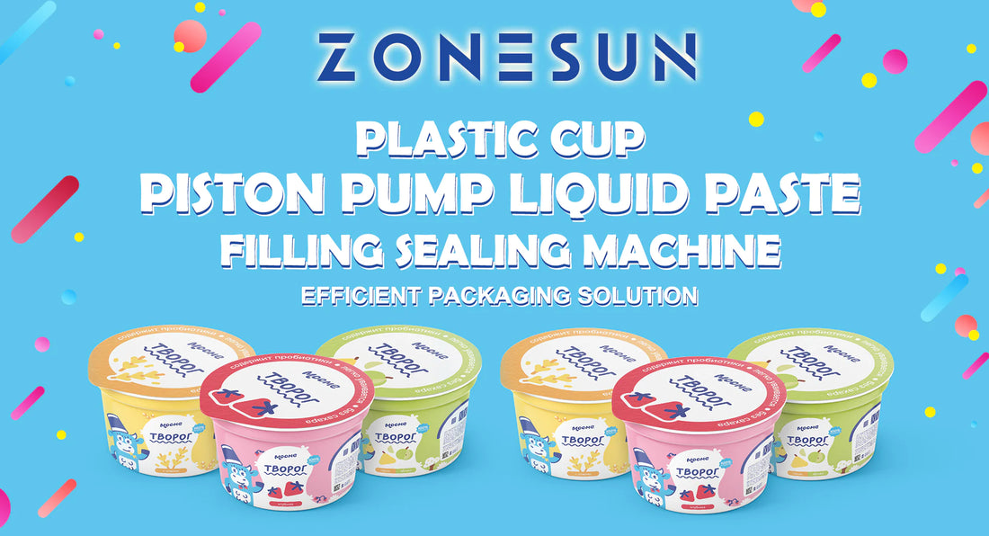 ZONESUN ZS-AFS07 Plastic Cup Piston Pump Liquid Paste Filling Sealing Machine