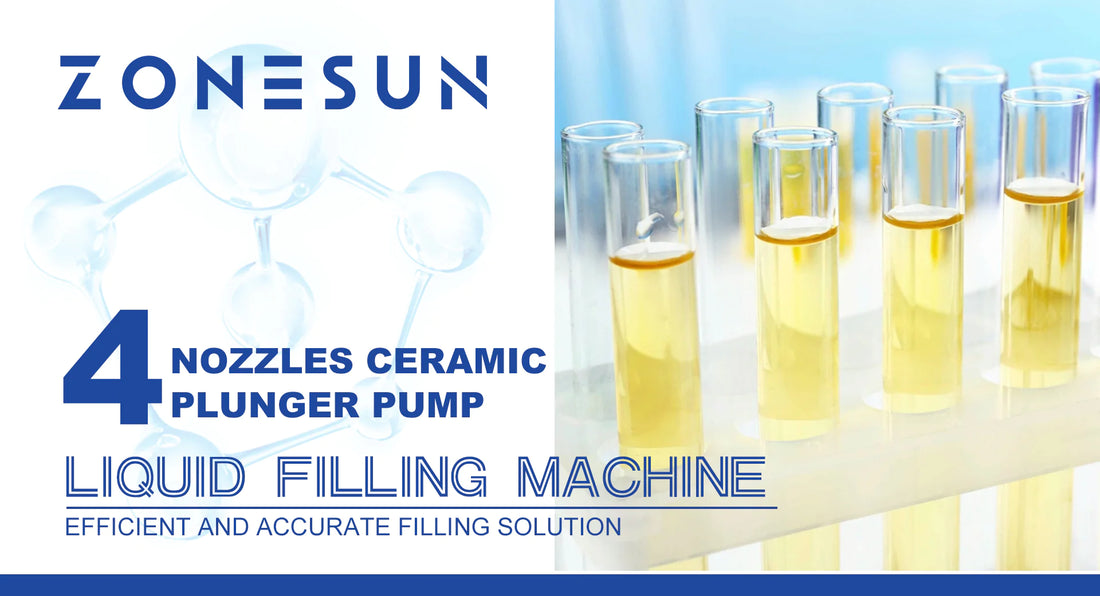 ZONESUN ZS-XYZ4A 4 Nozzles Ceramic Plunger Pump Liquid Filling Machine: Achieve Efficient and Accurate Filling