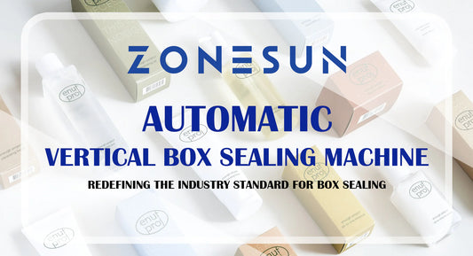 Revolutionize Your Packaging Line with the ZONESUN ZS-MSZH50L Automatic Vertical Box Sealing Machine