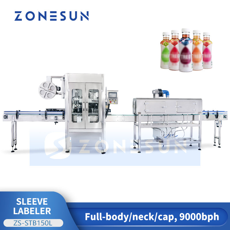 ZONESUN ZS-STB150L Bottle Sleeve Labeling Machine with Shrink Tunnel