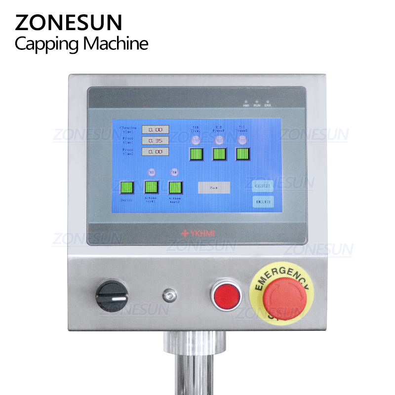 ZONESUN ZS-XG440G AUTOMATIC BOTTLE CAP PRESSING MACHINE WITH CAP FEEDER