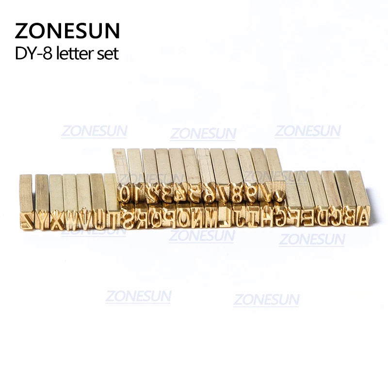 ZONESUN DY-8 letter Set Copper Number Customized Letter for code printing machine