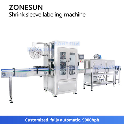 ZONESUN ZS-STB150L Bottle Sleeve Labeling Machine with Shrink Tunnel
