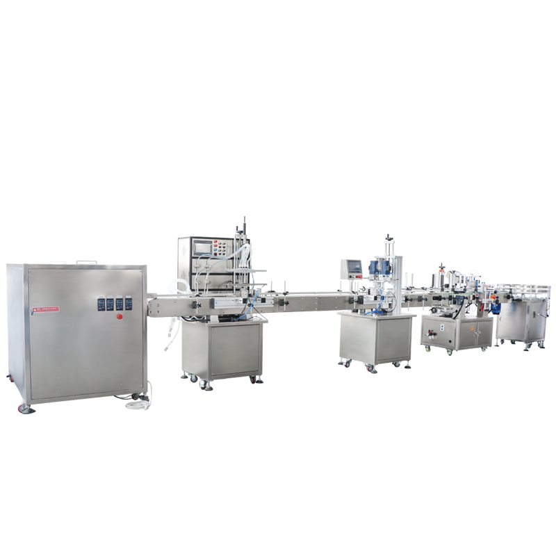 ZONESUN ZS-FAL180R8 Fully Automatic 4 Heads Magnetic Pump Round Bottles Liquid Filling Capping Labeling Machine