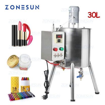 ZONESUN 15L 30L Calefacción Pasta Llenadora Mezcladora Calentador