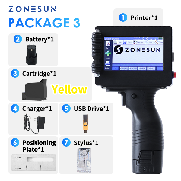 ZONESUN ZS-HIP254 Máquina de impressão a jato de tinta multilíngue portátil 