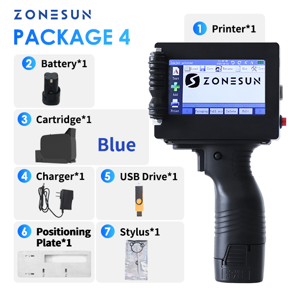 ZONESUN ZS-HIP254 Máquina de impressão a jato de tinta multilíngue portátil 