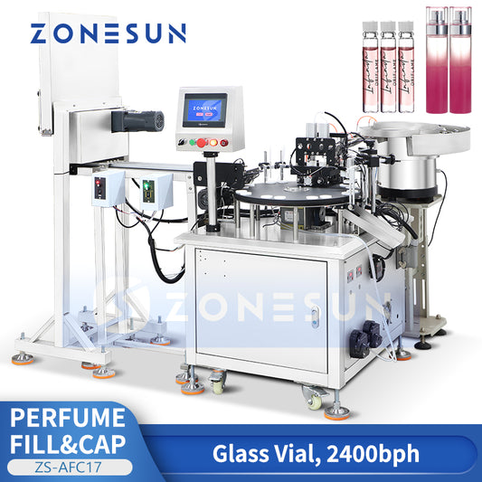 ZONESUN ZS-AFC17 Máquina automática de llenado y tapado de bomba de cerámica líquida con 2 boquillas