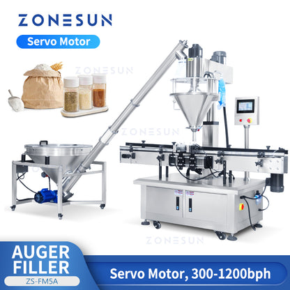 ZONESUN ZS-FM5A Máquina de llenado de alimentación de polvo de barrena automática con motor servo 