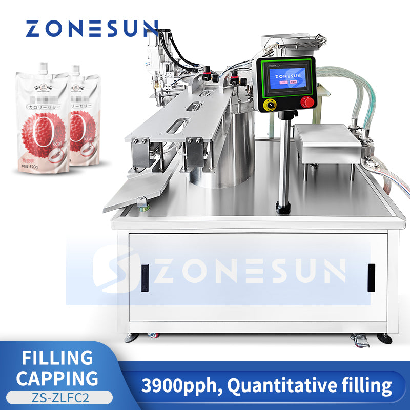 Zonesun ZS-ZLFC2 Automatic Spout Pouch Filling and Capping Machine