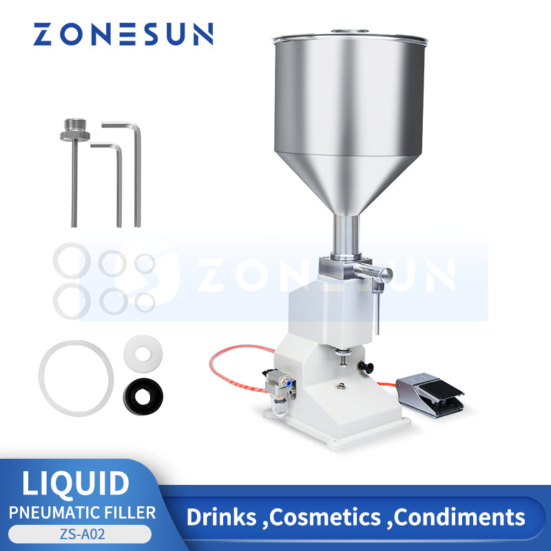 ZONESUN ZS-A02 Liquid Filling Machine Manual Pneumatic Cosmetics Products Gel Thick Liquid