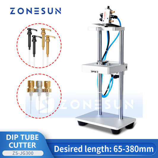 ZONESUN ZS-JG300 Máquina de corte de tubo de inmersión de tapa de botella de perfume de aerosol neumático