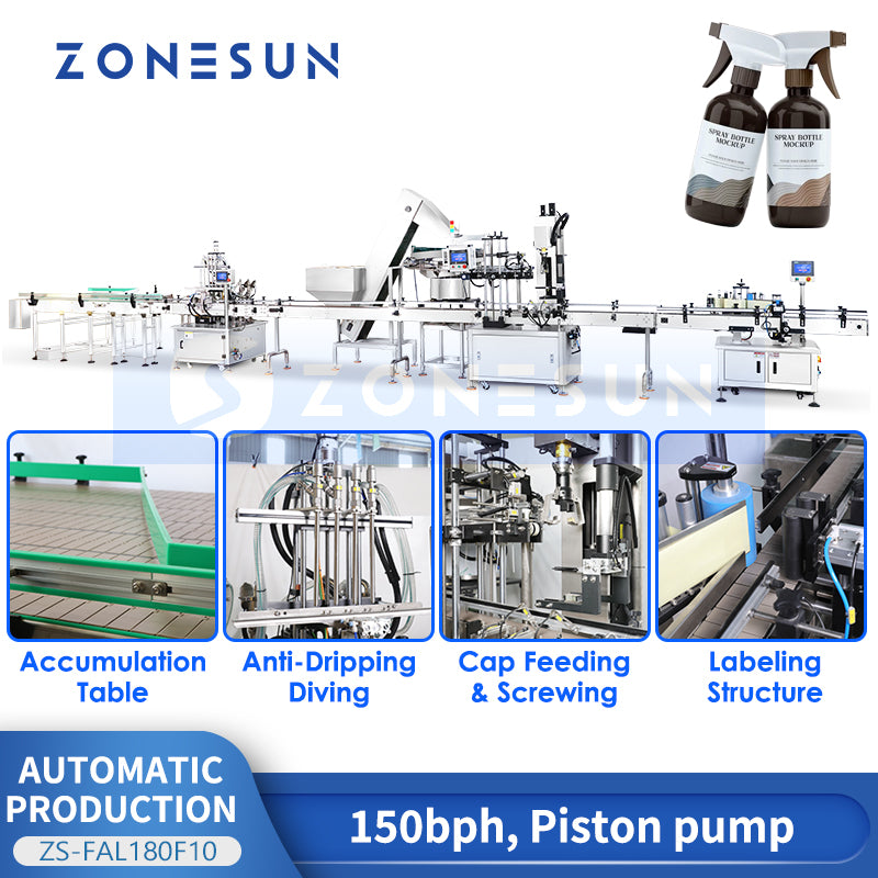 Zonesun ZS-FAL180F10 Trigger Spray Bottling Line