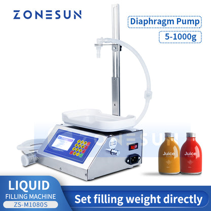 ZONESUN ZS-M1080S Semi Automatic Diaphragm Pump Liquid Weighing Filling Machine