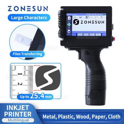 Máquina de impresión de inyección de tinta multilingüe de mano ZONESUN ZS-HIP254 