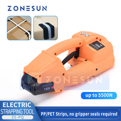 ZONESUN ZS-PQ Máquina flejadora portátil de PP/PET con batería 