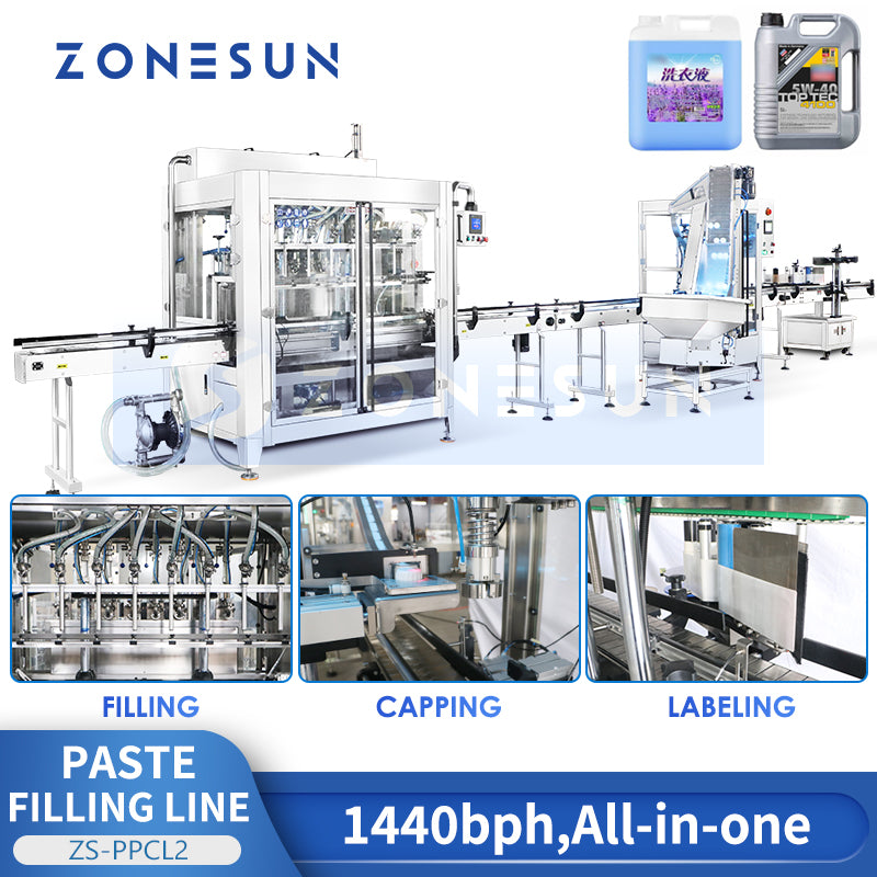 Zonesun ZS-FAL180Z10 Servo Filling Capping and Labeling Machine