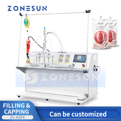 Zonesun ZS-ASP4 Spout Pouch Filling & Capping Machine