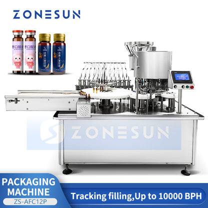 ZONESUN Automatic Vial Filling and Sealing Machine Ampoule Bottles Oral Solutions Packaging Equipment ZS-AFC12P