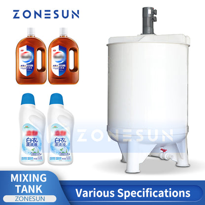 ZONESUN ZS-PPMT1500L Chemical Mixing Tank with Agitator PP Industrial Blender