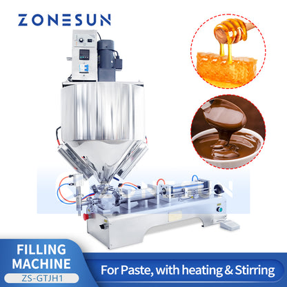 Zonesun ZS-GTJH1 Tabletop Piston Filler With Mixer And Heater