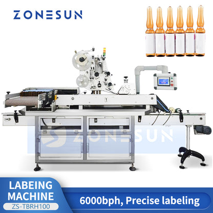 Zonesun ZS-TBRH100 Horizontal Tube Labeler with Traying System