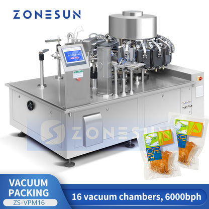 ZONESUN Automatic Rotary Vacuum Packaging Machine ZS-VPM16
