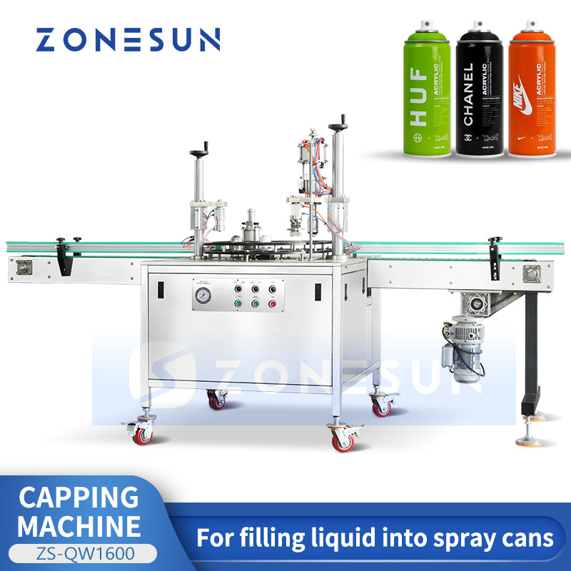 Zonesun ZS-QW1600 Aerosol Can Filling Capping Machine