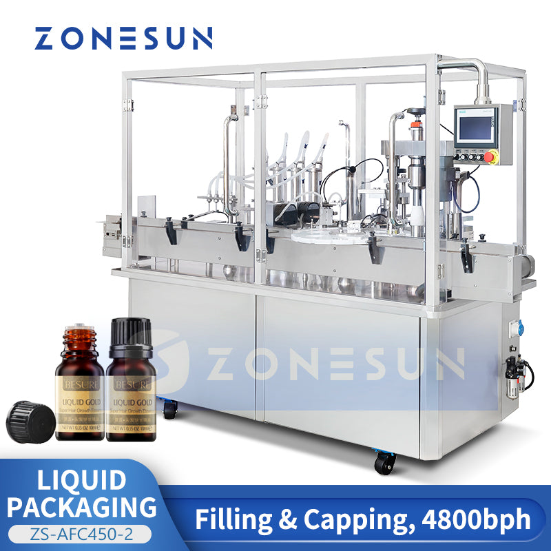 ZONESUN ZS-AFC450-2 Automatic Liquid Packing Machine Bottle Filling and Capping Equipment Cam Spliter
