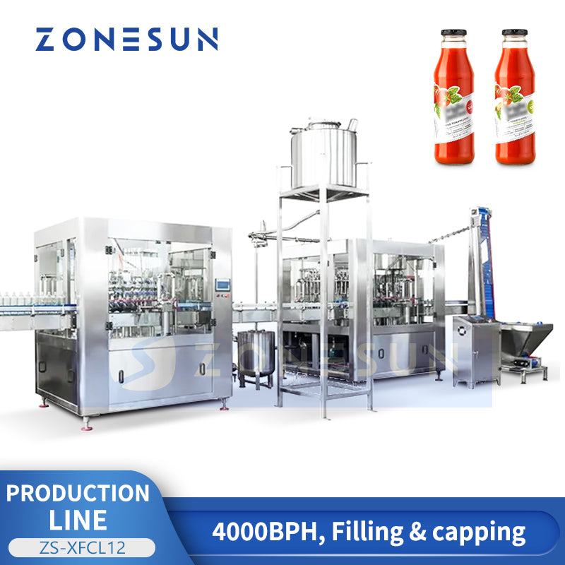 Zonesun ZS-XFCL12 High Speed Glass Bottle Filling and Capping Monoblock