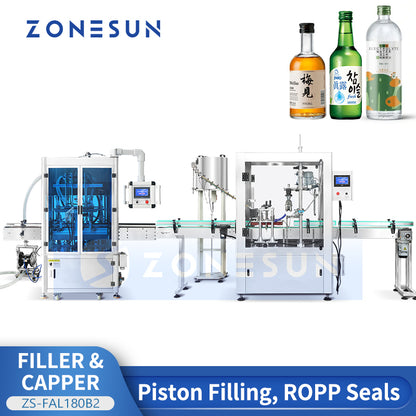 ZONESUN ZS-FAL180B2 Automatic Filling and Capping Machine Piston Filler ROPP Capper