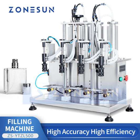 ZONESUN ZS-YTZL500 Semi-automatic 4 Nozzles Vacuum Liquid Perfume Filling Machine