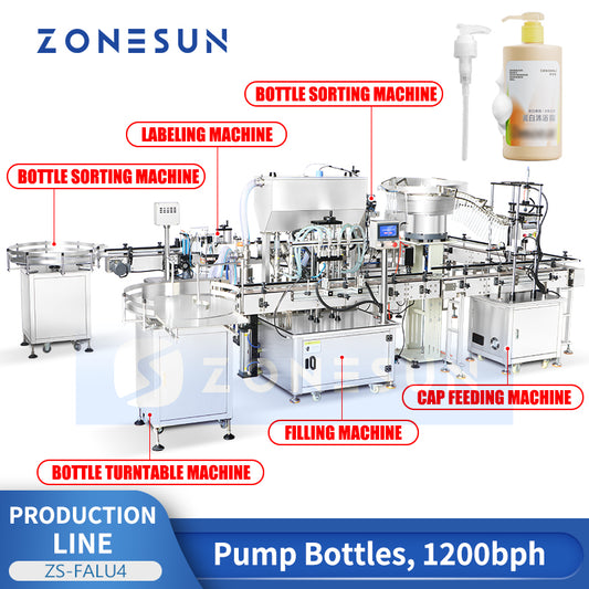 Zonesun ZS-FALU4 Pump Bottle Packing Line