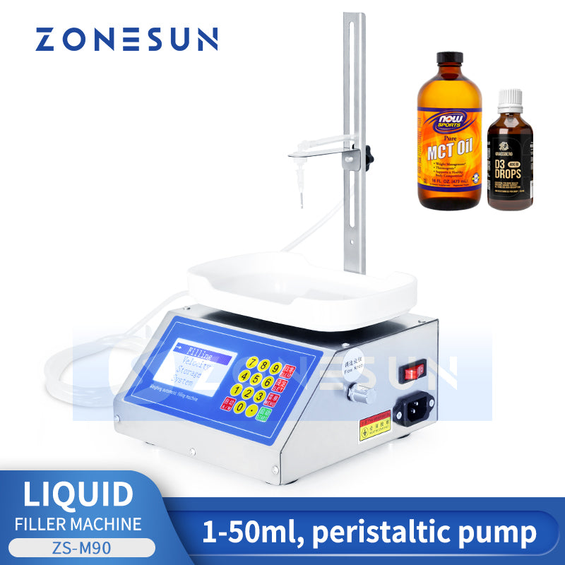 ZONESUN ZS-M90 1-50ml pequena máquina automática de pesagem de líquidos