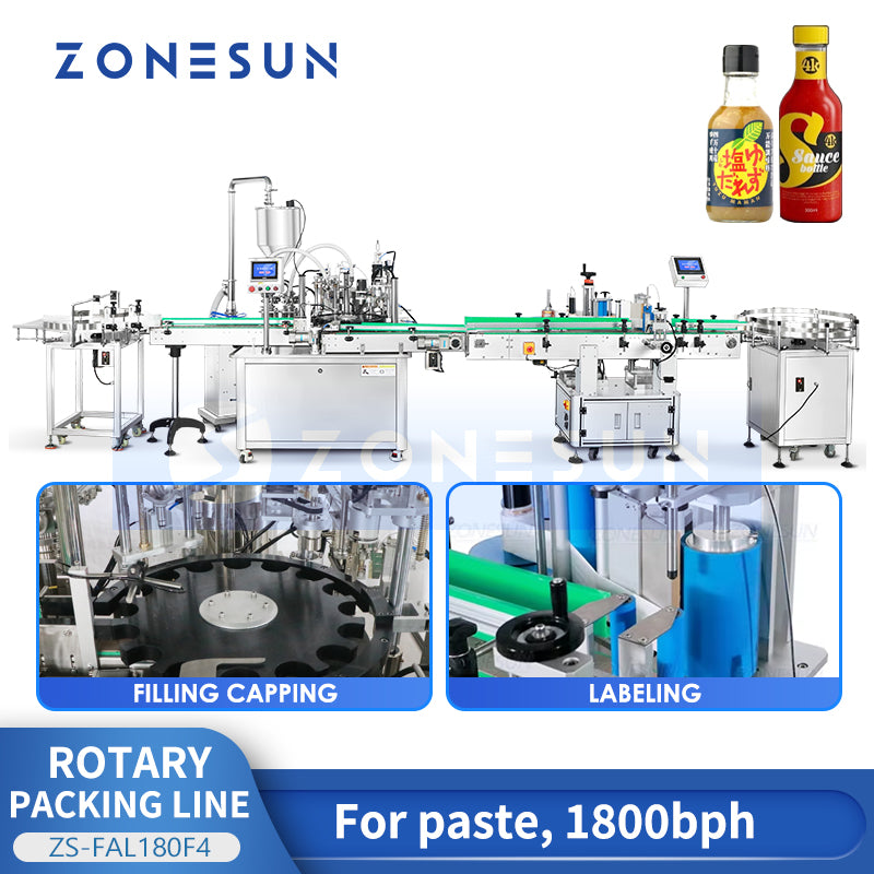 Zonesun ZS-FAL180F4 Rotary Syrup Bottling Line