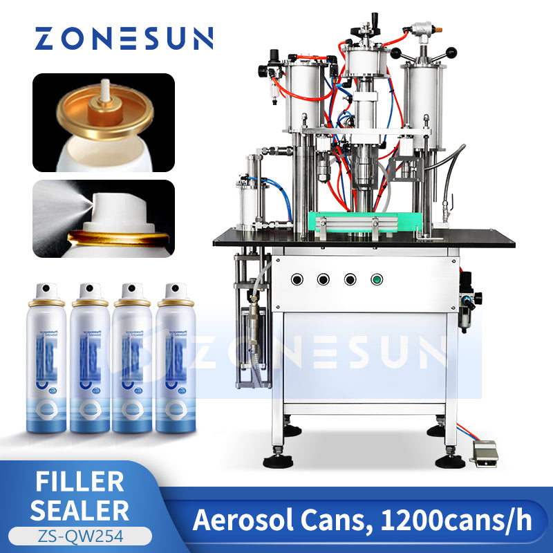 ZONESUN ZS-QWFS1 Aerosol Can Filling & Sealing Machine