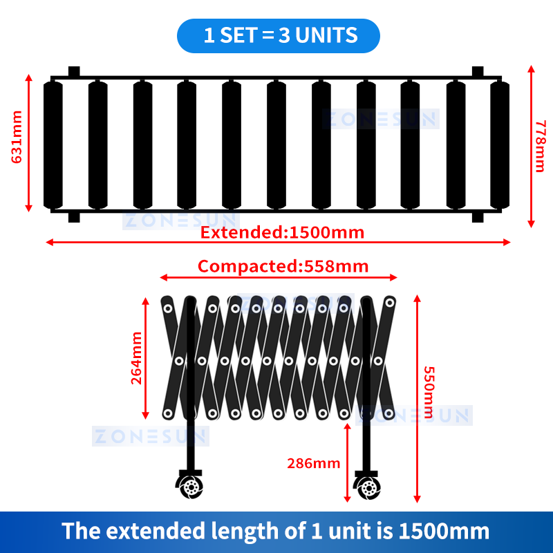 Zonesun ZS-FCO600 Flexible Conveyor | O Belts