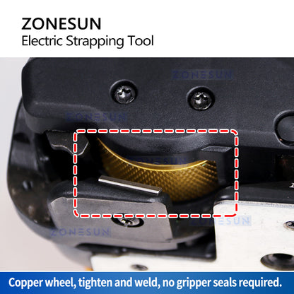 ZONESUN ZS-PQ Máquina flejadora portátil de PP/PET con batería 