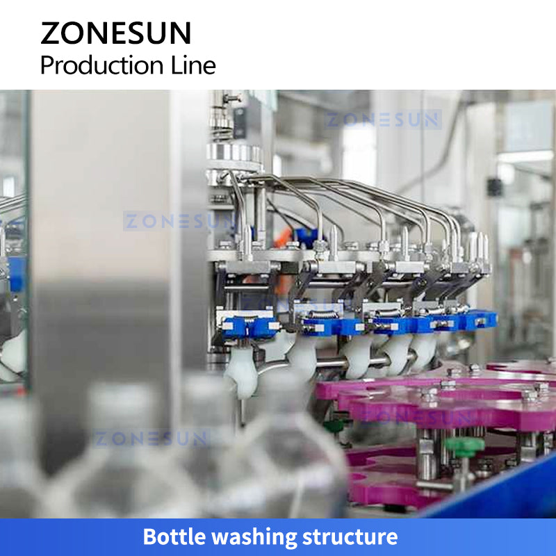 Zonesun ZS-XFCL12 High Speed Glass Bottle Filling and Capping Monoblock Bottle Rinsing