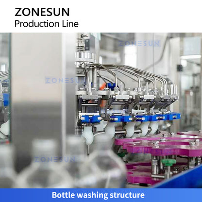 Zonesun ZS-XFCL12 High Speed Glass Bottle Filling and Capping Monoblock Bottle Rinsing