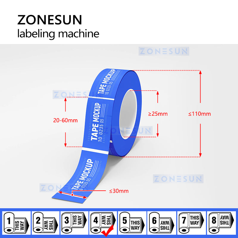 Zonesun handheld label applicator label size