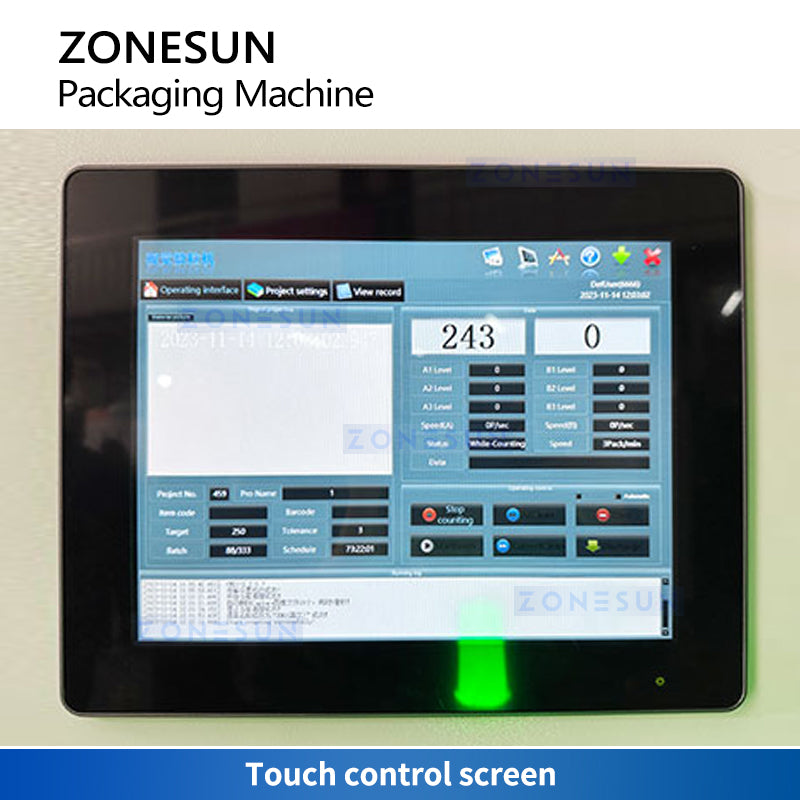 Zonesun ZS-JSP20 Visual Counting and Bagging Machine Touch Screen