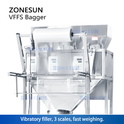 ZONESUN ZS-FS02 Automatic Vertical Form Fill Seal Machine Vibratory Filler