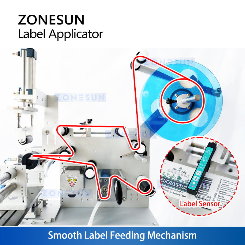Zonesun ZS-TB805 Oval Bottle Label Applicator Label Feeding