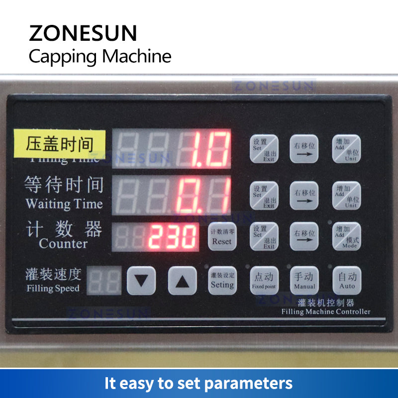ZONESUN ZS-YG12 Automatic Cap Pressing Machine Control Panel