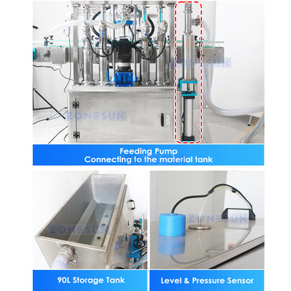 Zonesun ZS-YT4T-4PX Servo Piston Filler Feeding System