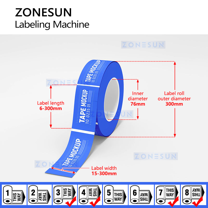 Zonesun ZS-TB832 Automatic Paging Labeling Machine Label Roll Size