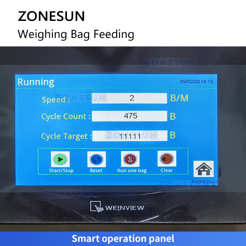 Zonesun ZS-CZP320 Multi Head Packing Machine Operation Panel