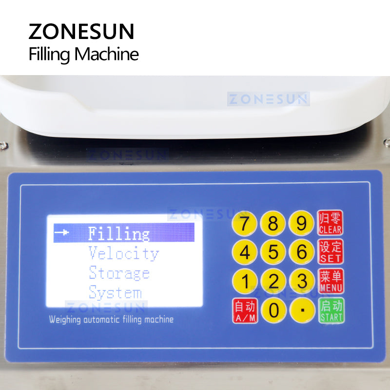 ZONESUN M-1080S Bomba de diafragma semiautomática Máquina de llenado con pesaje de líquidos