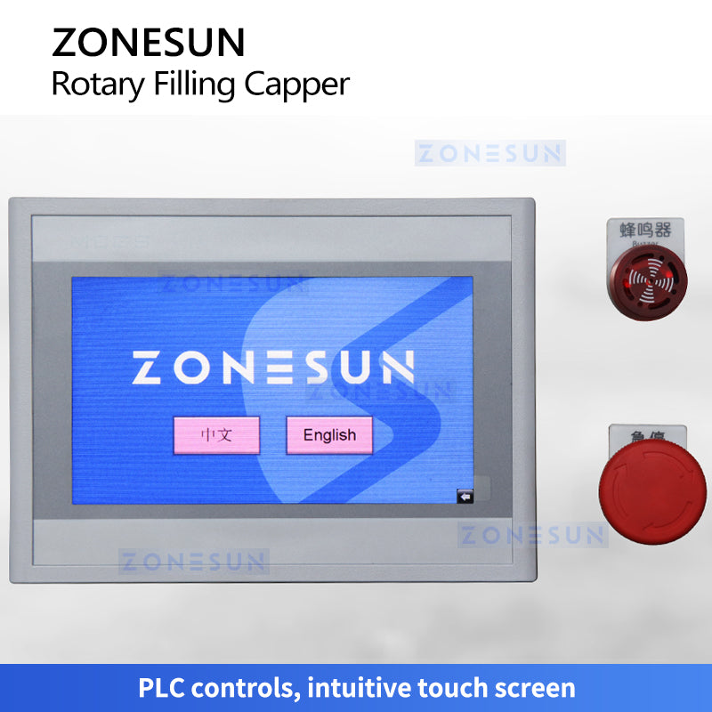 Zonesun ZS-FAL180F3 Rotary Filler Capper Monoblock Touch Screen